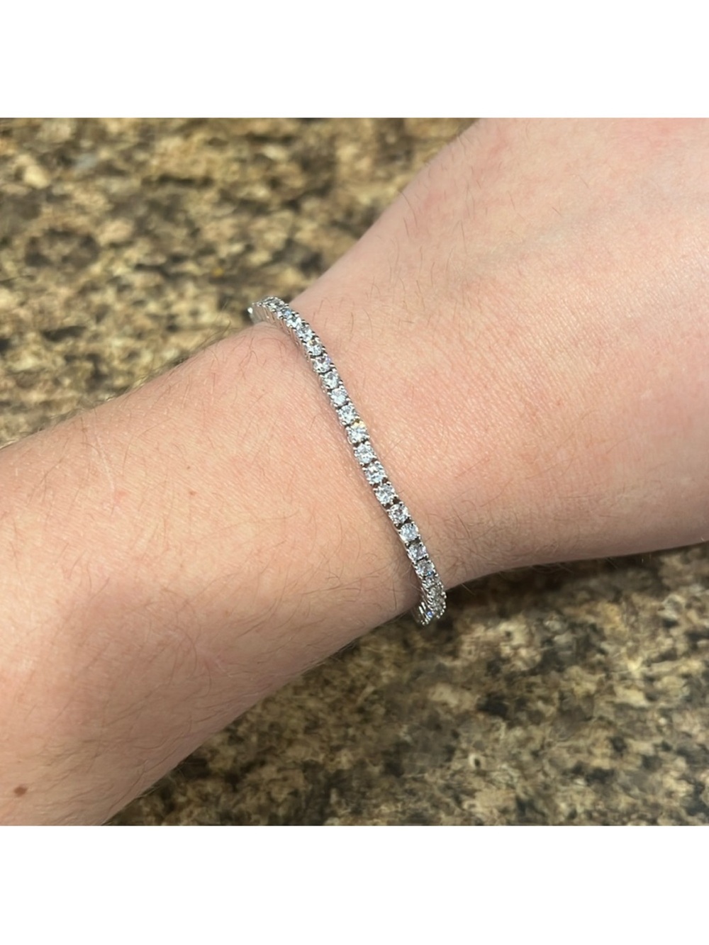Platinum Plated CZ Bolo Tennis Bracelet
